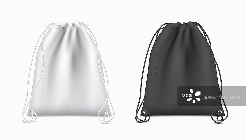 白色黑色束带背包设计图片素材