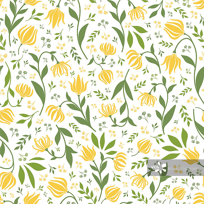 依兰花无缝花纹图案图片素材