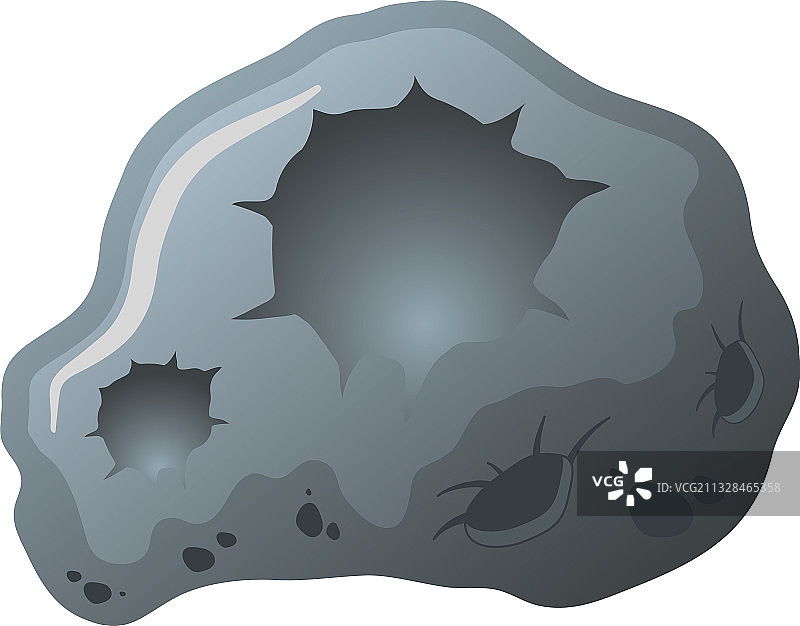 孤立的小行星岩石风格图标图片素材