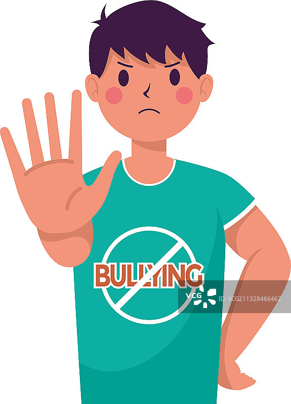 年轻男人被欺凌，用手阻止图片素材