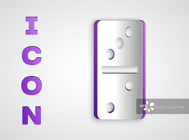 剪纸风多米诺骨牌图标图片素材