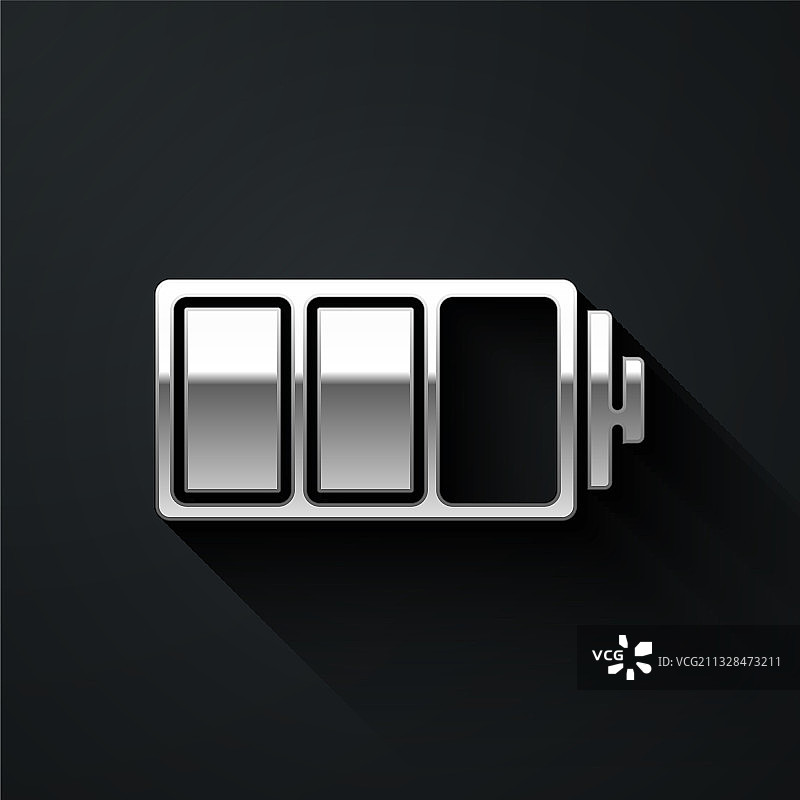 银色电池电量指示器图标图片素材