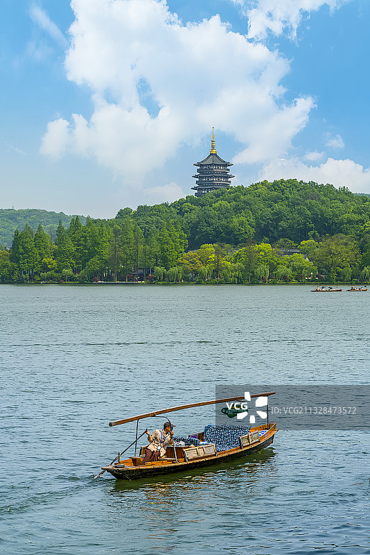 杭州西湖中式园林风光图片素材