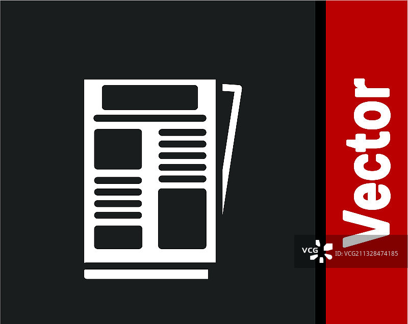 黑色背景上的白色新闻图标图片素材