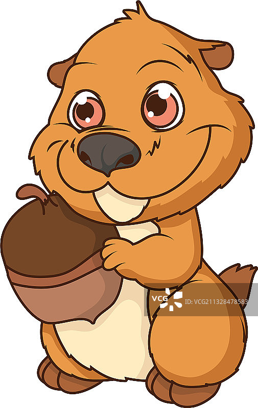 可爱的卡通花栗鼠图片素材