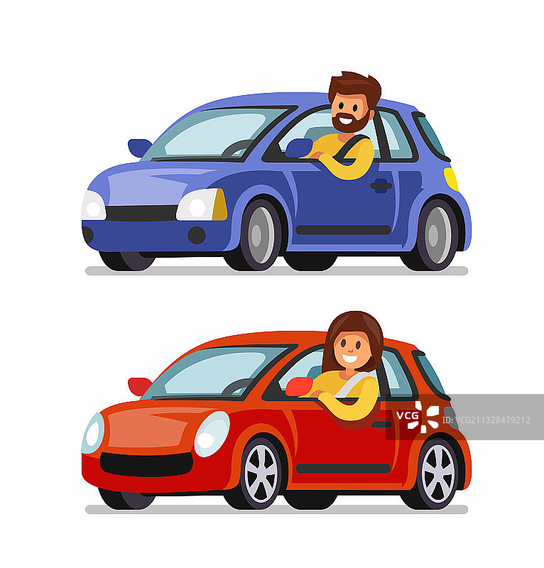 男人和女人开车图片素材