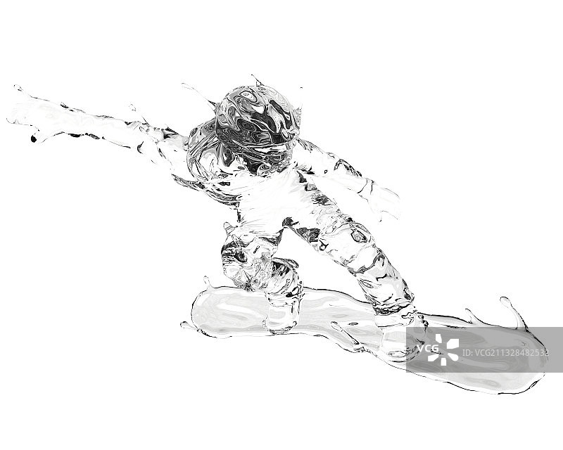 水质感单板滑雪图片素材