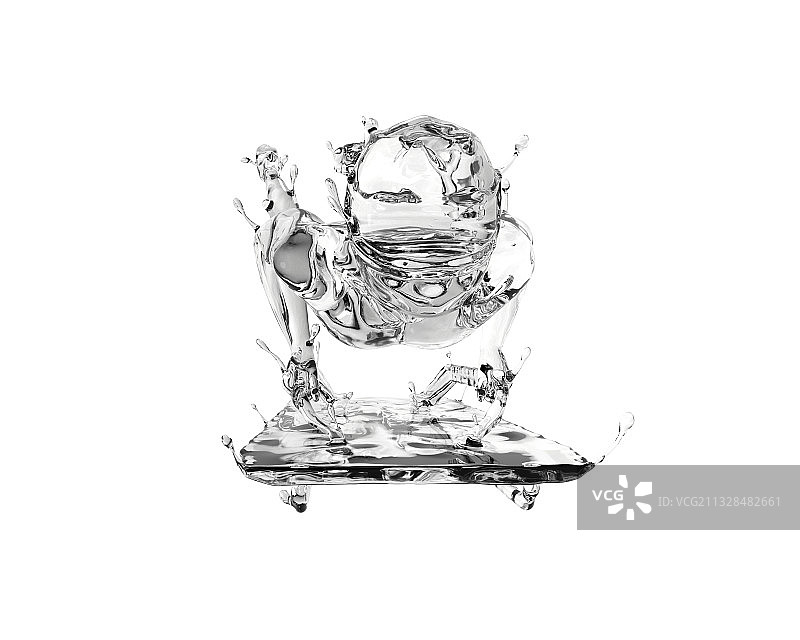 冰质感俯式冰橇图片素材