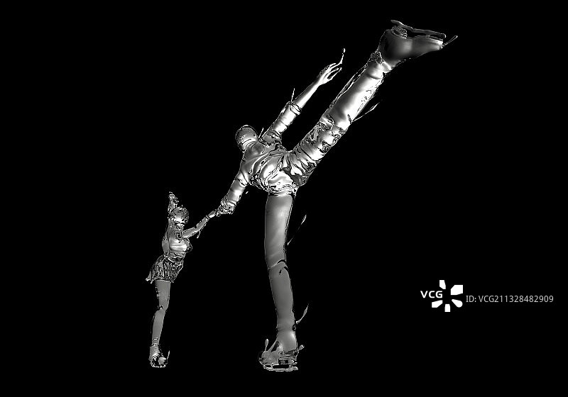 水质感双人花样滑冰图片素材