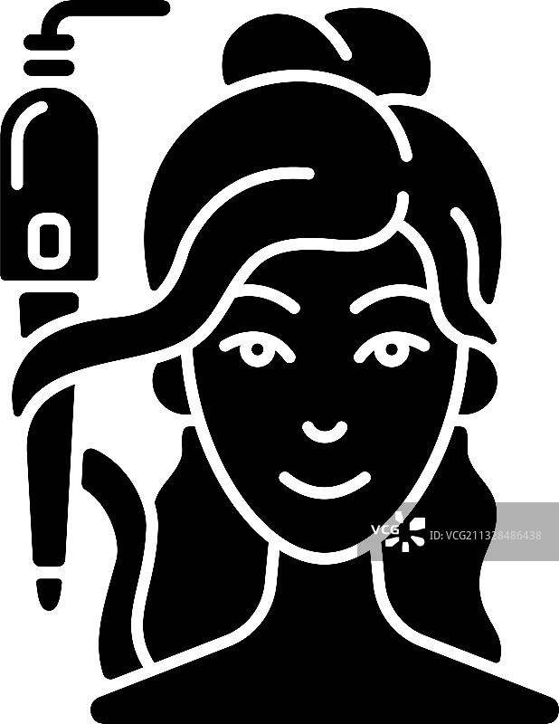 卷发棒黑色glyph图标图片素材