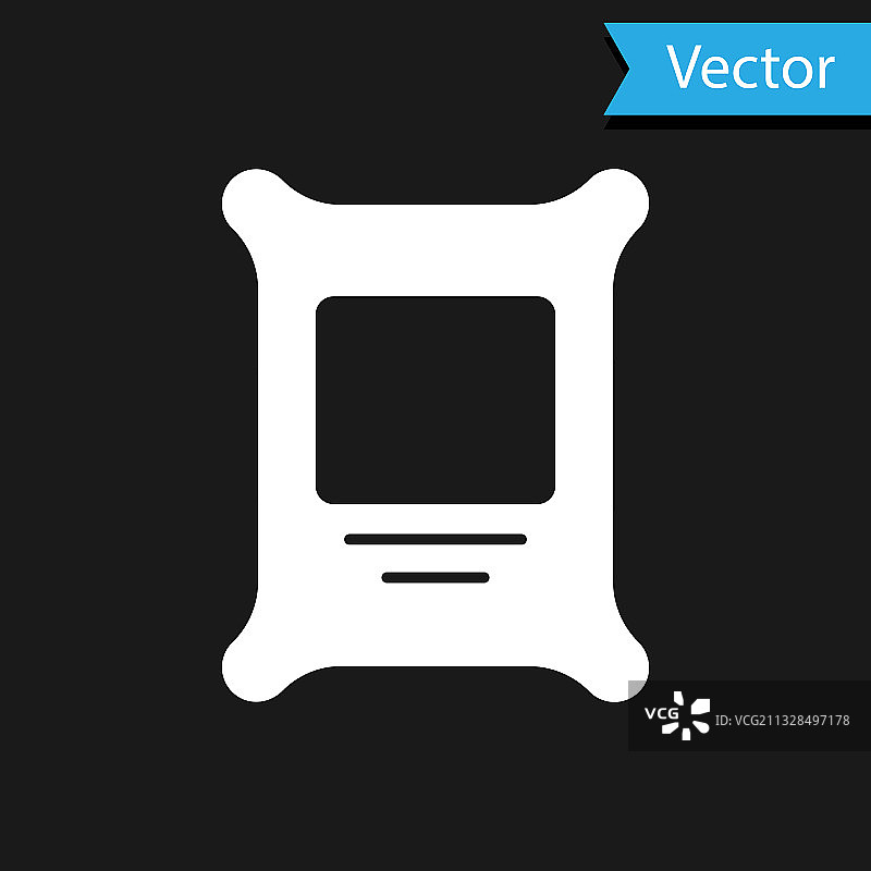 黑色背景上的白色肥料袋图标图片素材