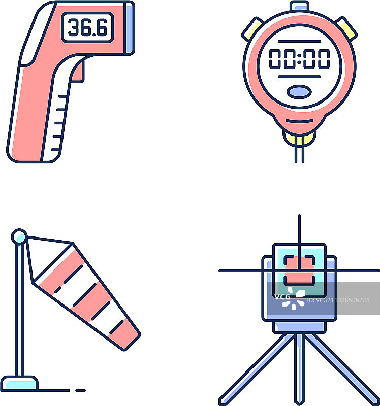 测量工具RGB颜色图标集图片素材