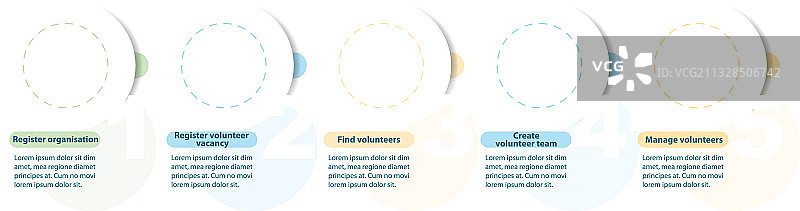 带有圆形信息图的公司流程图图片素材