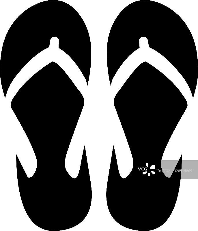 隔离的人字拖图标设计模板图片素材