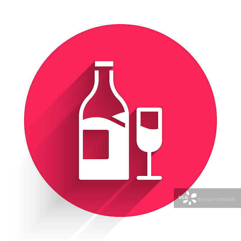 白色葡萄酒瓶与玻璃杯图标图片素材