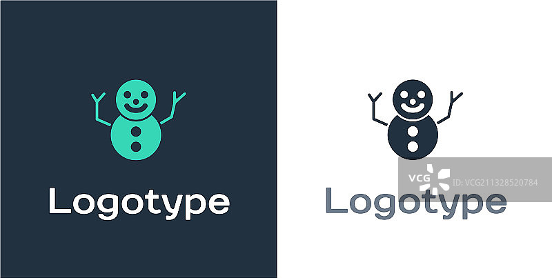 白色背景上的圣诞节雪人标志图标图片素材