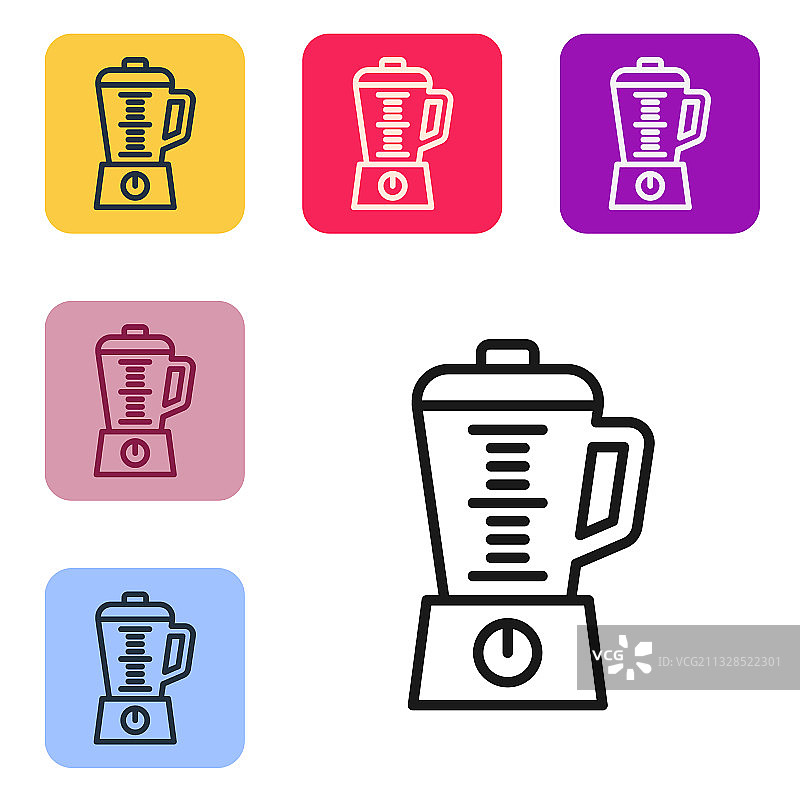 白色背景上的黑色线条搅拌机图标图片素材