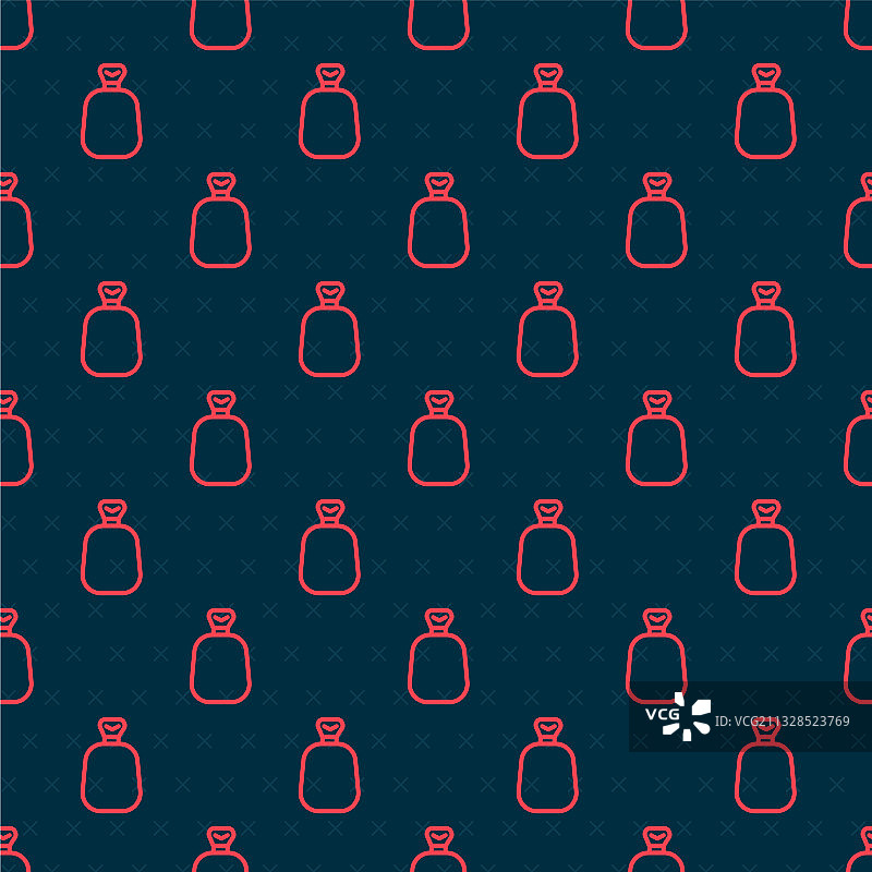 红色线条满袋子图标无缝图案图片素材