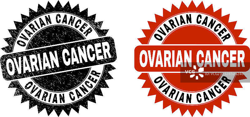 卵巢癌黑色花结印章图片素材