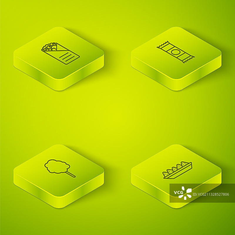 2.5D巧克力棒、棉花糖与玉米片图片素材