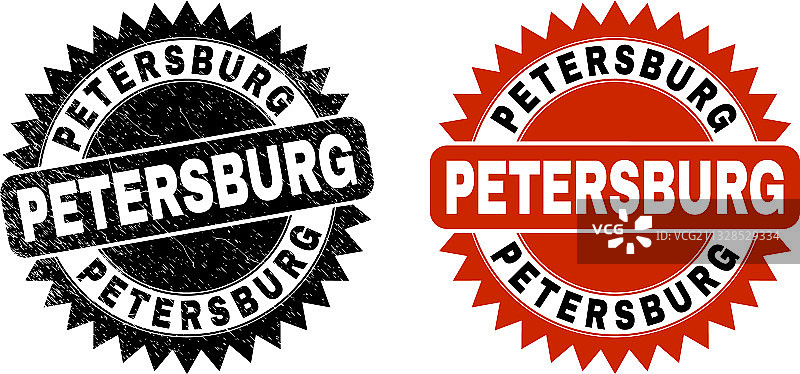 带有腐蚀的圣彼得堡黑色玫瑰花结印章图片素材