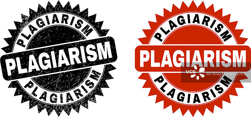 带有粗糙表面的剽窃黑色花结印章图片素材