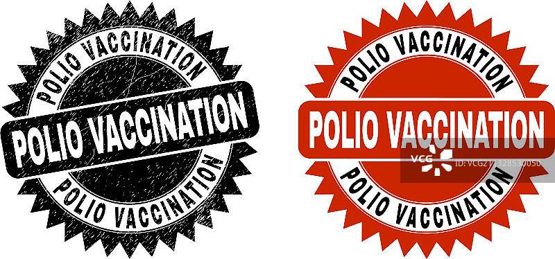 脊髓灰质炎疫苗黑色花结印章图片素材