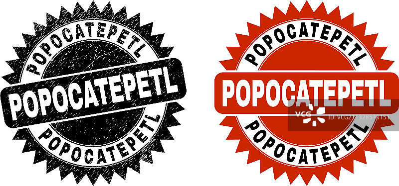 波波卡特佩特火山黑色花结印章图片素材