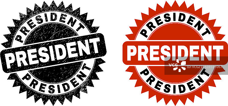 带划痕的黑色总统花结邮票图片素材