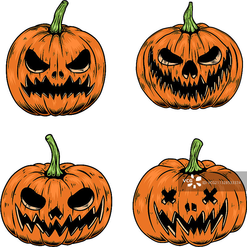 万圣节南瓜设计元素合集图片素材