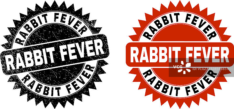 兔子发烧黑色花环橡胶印章图片素材