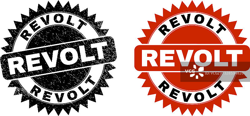 带有不洁的revolt黑色花环邮票印章图片素材