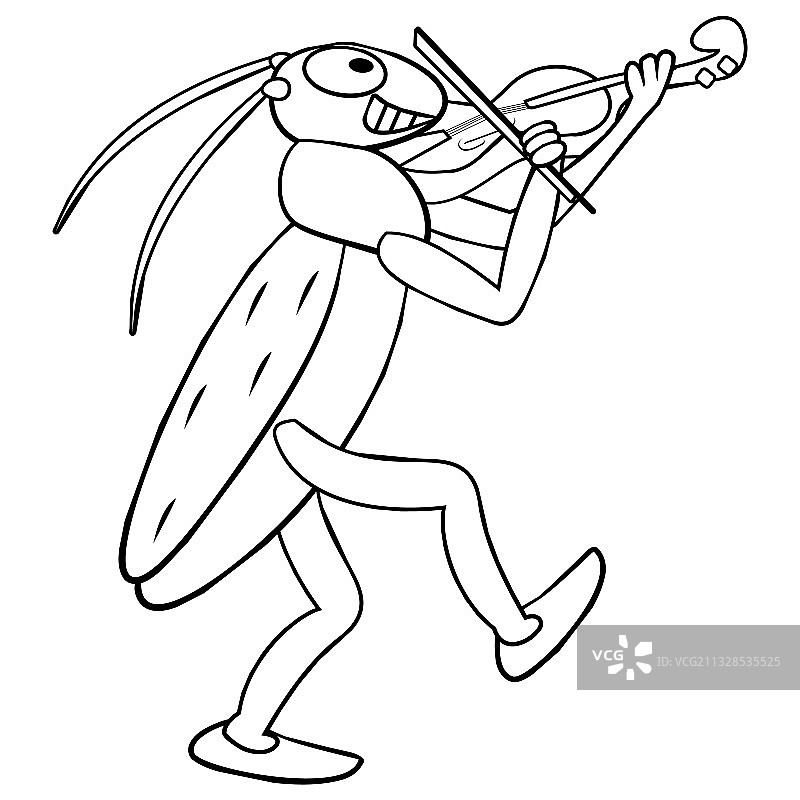 蚱蜢涂色书图片素材