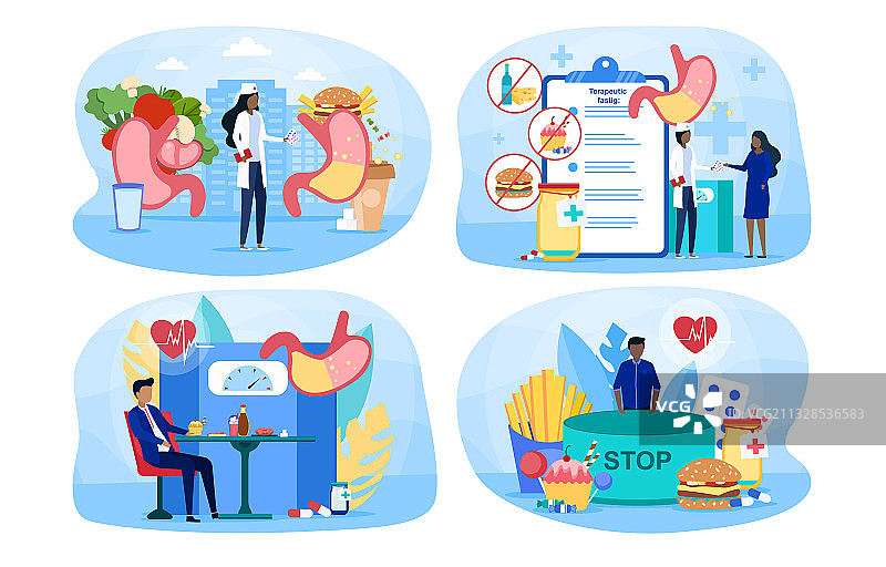 患病人物卡通形象合集图片素材