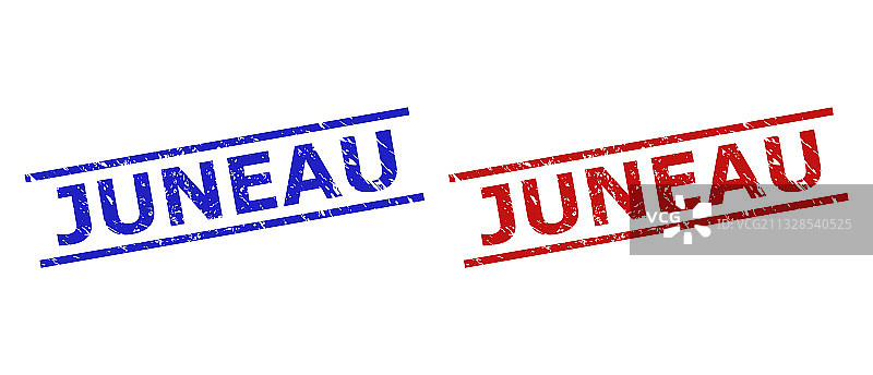 带有 Grunge 风格和平行线的朱诺邮票图片素材