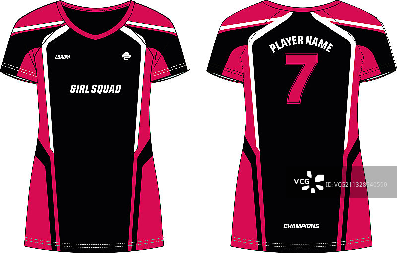 女士运动T恤排球服设计图片素材