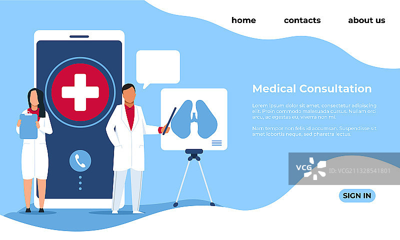 医疗咨询着陆页Web服务图片素材