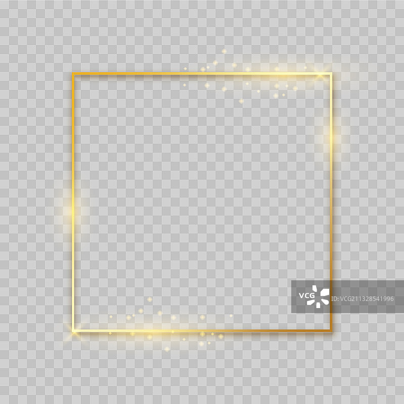 闪亮金色方形边框装饰图片素材