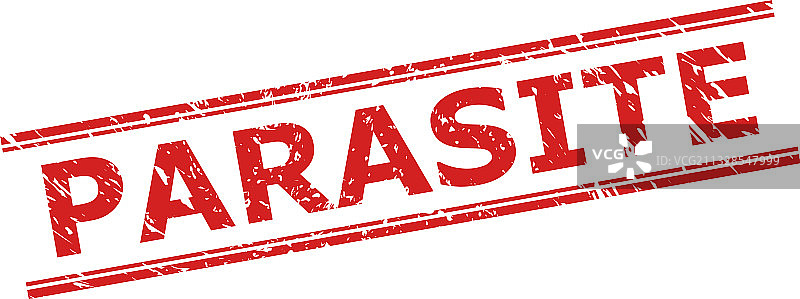 带有Grunge纹理和双重的寄生印章图片素材