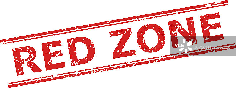 具有粗糙纹理和双线的红色区域印章图片素材