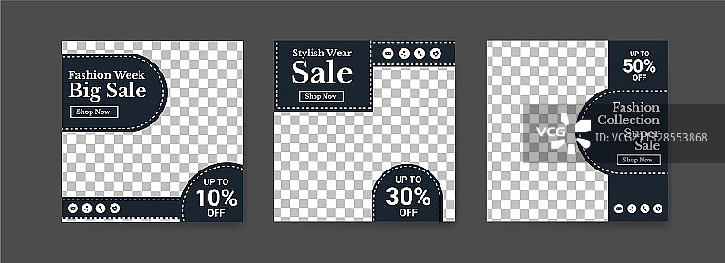 时装周社交媒体帖子模板图片素材