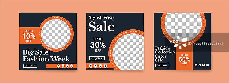 时装周社交媒体帖子模板图片素材