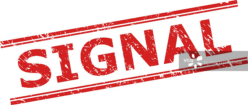 带有橡胶纹理和双线的信号印章图片素材