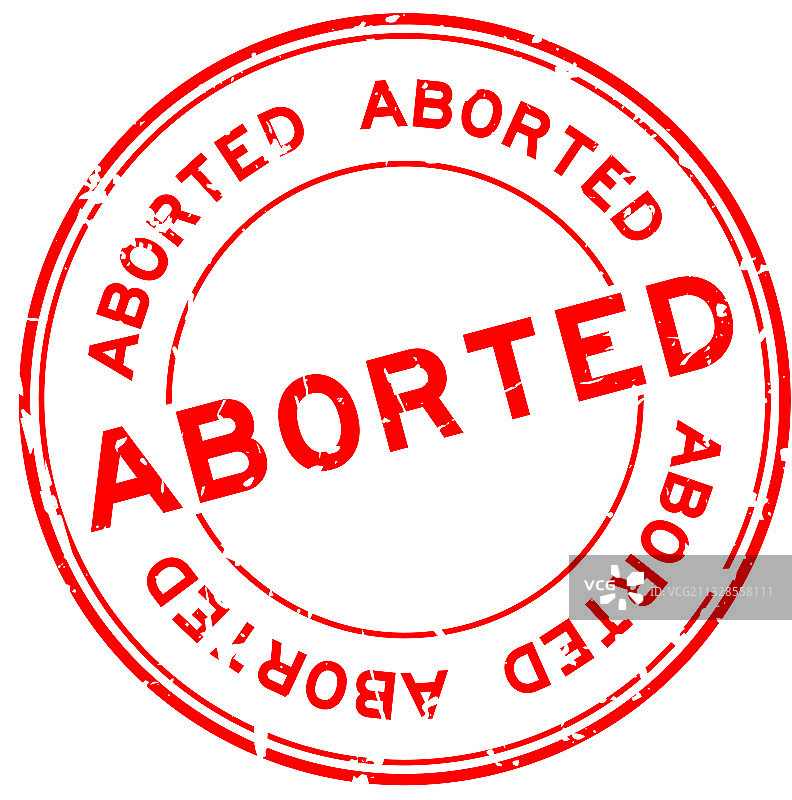 Grunge风格红色中止字样圆形橡胶印章图片素材