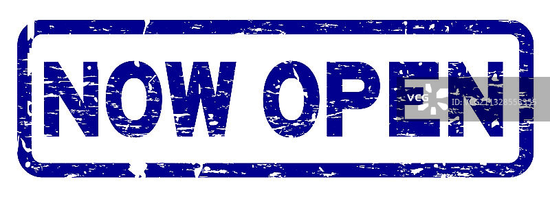 蓝色Grunge现已开放方形橡胶印章图片素材