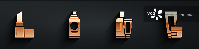口红、喷雾罐，用于发胶或面霜图片素材