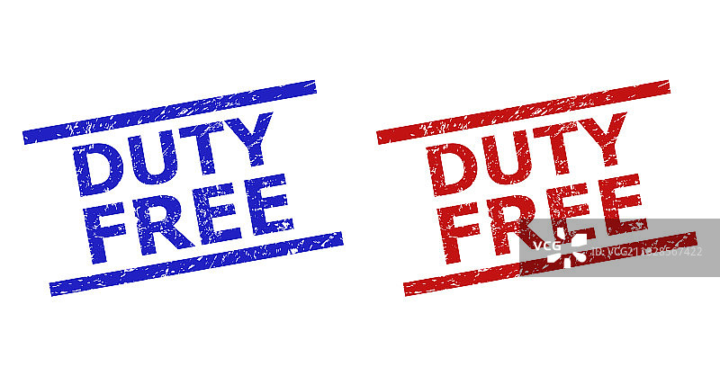 带有纹理和平行线的免税印章图片素材