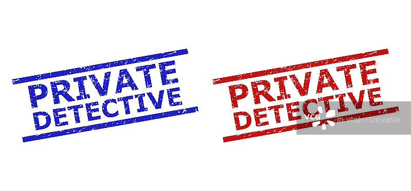 带有 Grunge 纹理的私人侦探印章图片素材