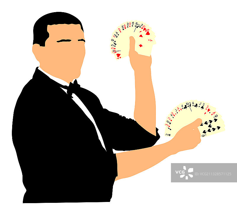 魔术师表演纸牌魔术图片素材