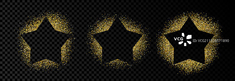 金色闪光星星框架图片素材